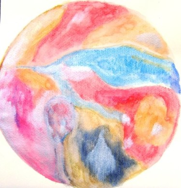 Pittura intitolato "Mondi - 3" da Maria Riccio, Opera d'arte originale, Olio