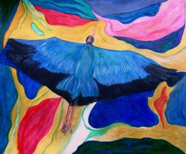 Pittura intitolato "Dall'alto" da Maria Riccio, Opera d'arte originale, Olio