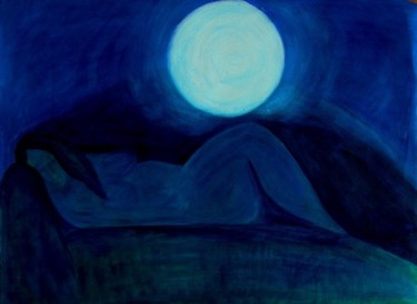 Pittura intitolato "Nocturn" da Maria Riccio, Opera d'arte originale, Olio