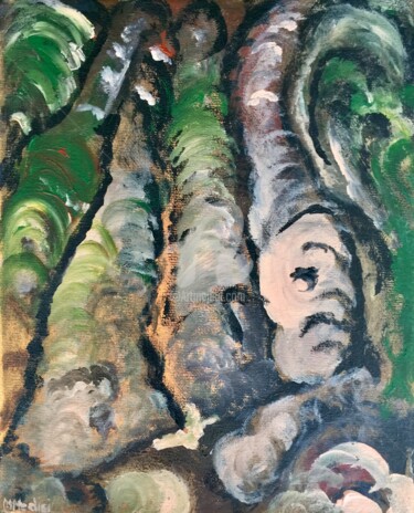 Painting titled "Corps d'arbre" by Marisa Medici, Original Artwork, Acrylic