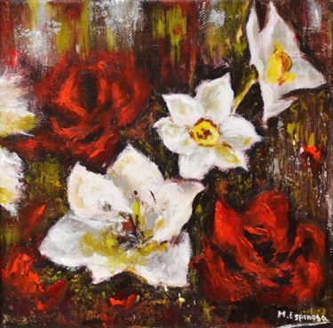 Painting titled "Flores 1" by Marisa Espinosa García, Original Artwork