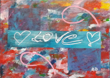 Schilderij getiteld "LOVE is all" door Blanco46, Origineel Kunstwerk, Acryl