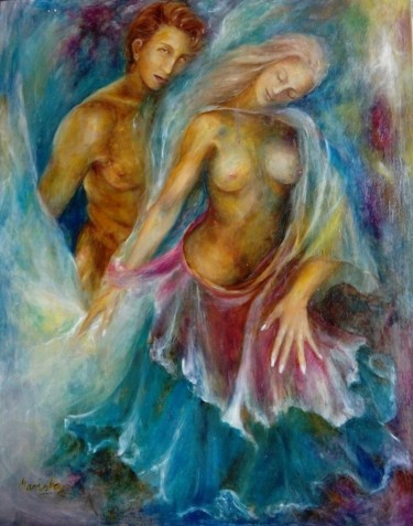 Painting titled "Dancers" by Mariska, Original Artwork