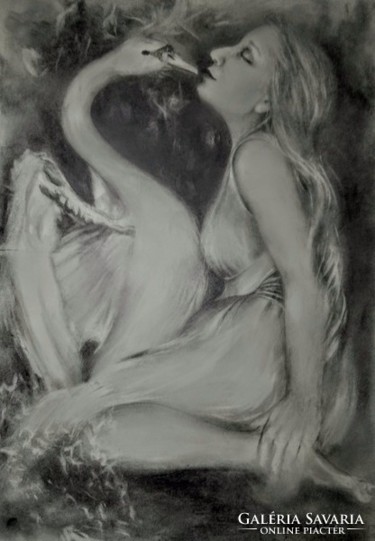 Painting titled "Léda" by Mariska, Original Artwork