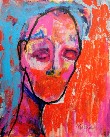 Painting titled "Face Your Fears" by Marisol Evora, Original Artwork, Acrylic
