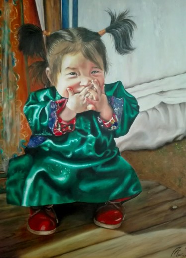 Pintura titulada "Timidez" por Marisol Cruz, Obra de arte original