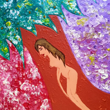 Painting titled "Hija del árbol" by Marisol Pita, Original Artwork, Acrylic