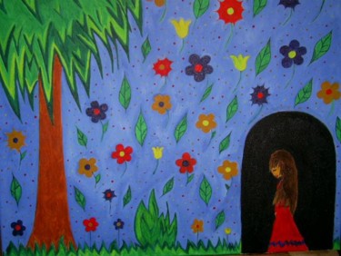 Pintura intitulada "Tristeza niña" por Marisol Pita, Obras de arte originais, Óleo