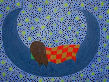 Painting titled "Suelo en la luna" by Marisol Pita, Original Artwork, Oil