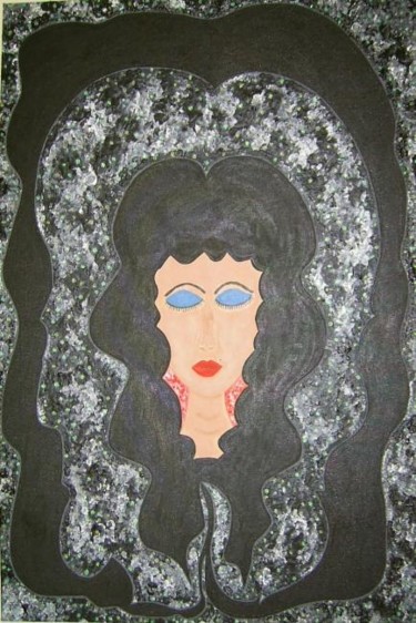 Peinture intitulée "Dama Negra" par Marisol Pita, Œuvre d'art originale, Huile