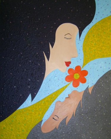 Pittura intitolato "Amantes" da Marisol Pita, Opera d'arte originale, Olio