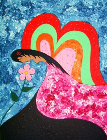 Pintura titulada "Princesa Mariposa" por Marisol Pita, Obra de arte original, Oleo
