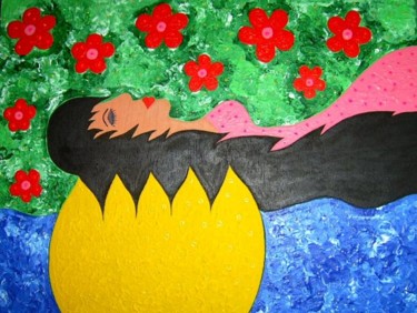 Malarstwo zatytułowany „Princesa Flor” autorstwa Marisol Pita, Oryginalna praca, Olej