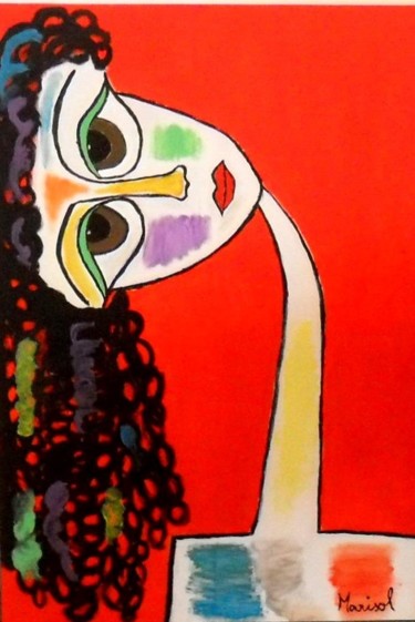 Peinture intitulée "Boneca" par Marisol Sá, Œuvre d'art originale
