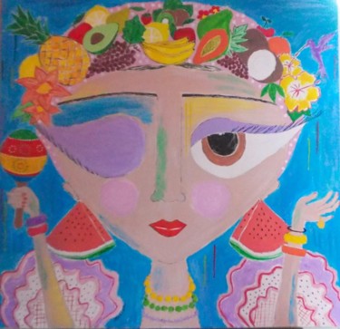 Pintura intitulada "Carmen Miranda" por Marisol Sá, Obras de arte originais