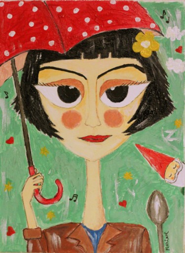 Pintura intitulada "Amélie Poulain" por Marisol Sá, Obras de arte originais