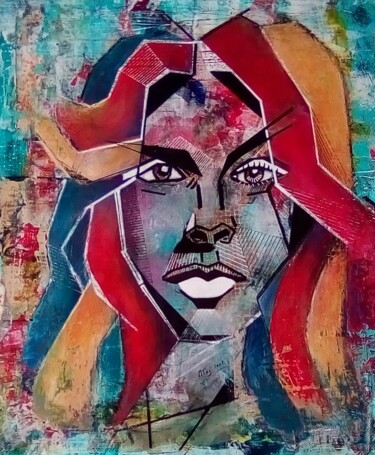 Painting titled "Image" by Marie-Thérèse Aguilar, Original Artwork, Acrylic