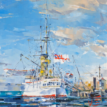 Malerei mit dem Titel "Maritime art cruise…" von Volodymyr Glukhomanyuk, Original-Kunstwerk, Öl Auf Keilrahmen aus Holz mont…