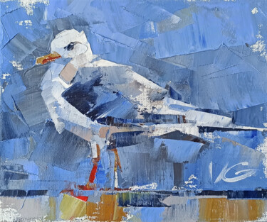 Painting titled "Series BIRDS BAZAAR…" by Volodymyr Glukhomanyuk, Original Artwork, Oil Mounted on Wood Stretcher frame