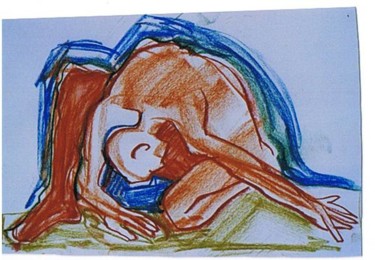 Drawing titled "Dancer sitting down" by Prema (Risto), Original Artwork