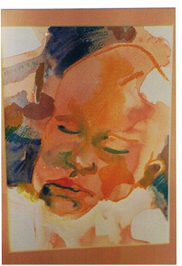 Painting titled "Sleeping baby" by Prema (Risto), Original Artwork