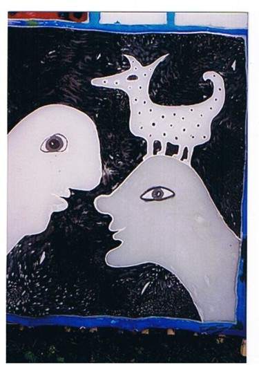Malerei mit dem Titel "Man with big nose a…" von Prema (Risto), Original-Kunstwerk