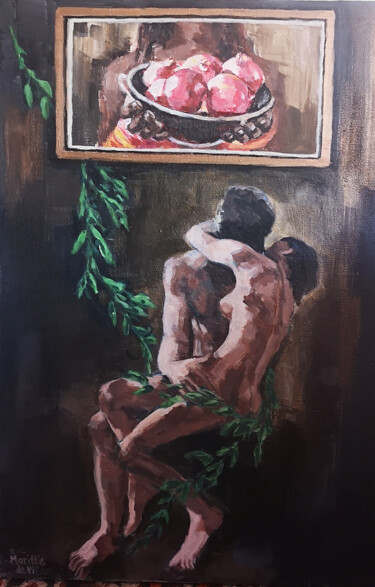 Painting titled "Kiss of Life" by Marittie De Villiers, Original Artwork, Acrylic