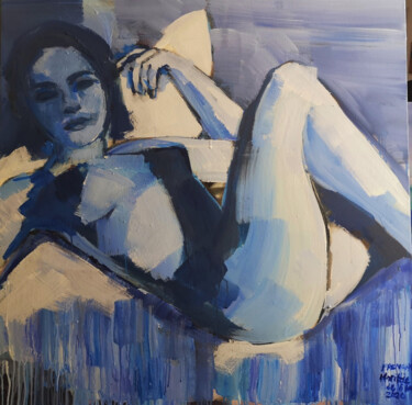Painting titled "French" by Marittie De Villiers, Original Artwork, Acrylic Mounted on Wood Stretcher frame
