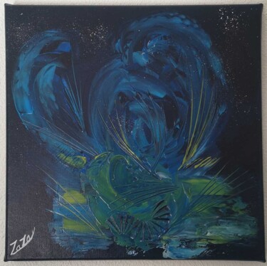 Painting titled "Au coeur des vagues" by Maritza Millasseau, Original Artwork, Acrylic Mounted on Wood Stretcher frame