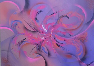 Painting titled "Purple wave" by Maritza Millasseau, Original Artwork, Acrylic Mounted on Wood Stretcher frame
