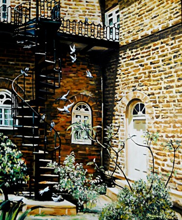 Painting titled "Spiral staircase" by Marium Khan, Original Artwork