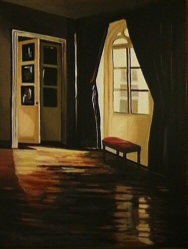Painting titled "Afternoon Reflection" by Marium Khan, Original Artwork