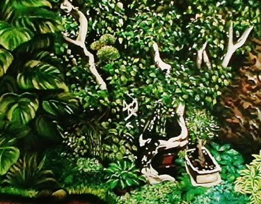 Painting titled "Creative garden" by Marium Khan, Original Artwork