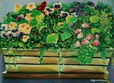 Peinture intitulée "Deck plants" par Marium Khan, Œuvre d'art originale
