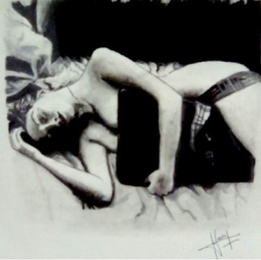 Dibujo titulada "Beauty of woman" por Momar, Obra de arte original, Grafito