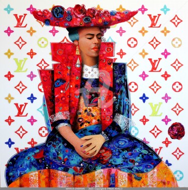 Malerei mit dem Titel "Frida Kahlo" von Marius  Zabinski  Officiel, Original-Kunstwerk, Öl Auf Aluminium montiert