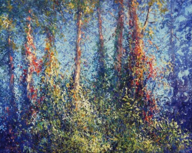 Картина под названием "Forest" - Mariusz Kaldowski, Подлинное произведение искусства, Акрил Установлен на Деревянная рама дл…