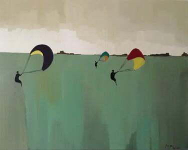 Peinture intitulée "Landing" par Mariusz Makula, Œuvre d'art originale, Huile
