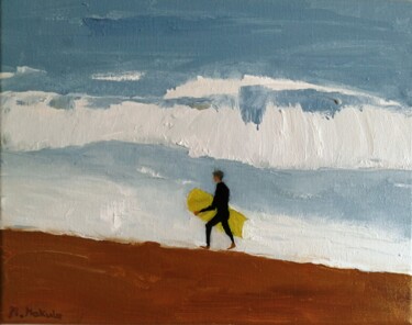 Painting titled "Surfer" by Mariusz Makula, Original Artwork, Oil