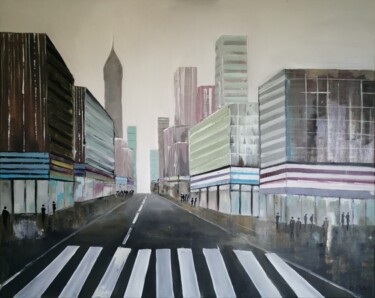 Pintura intitulada "Big city life" por Mariusz Makula, Obras de arte originais, Óleo