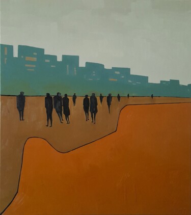 Painting titled "Sandstorm" by Mariusz Makula, Original Artwork, Oil