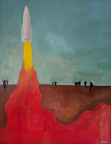 Painting titled "Rockit" by Mariusz Makula, Original Artwork, Oil