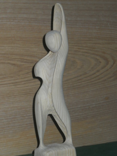 Sculpture titled "Il danzatore" by Mario Fricano, Original Artwork, Wood