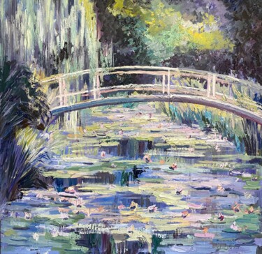 Pittura intitolato "Water lily pond (Cl…" da Mariya Bogdanova, Opera d'arte originale, Olio Montato su Telaio per barella in…