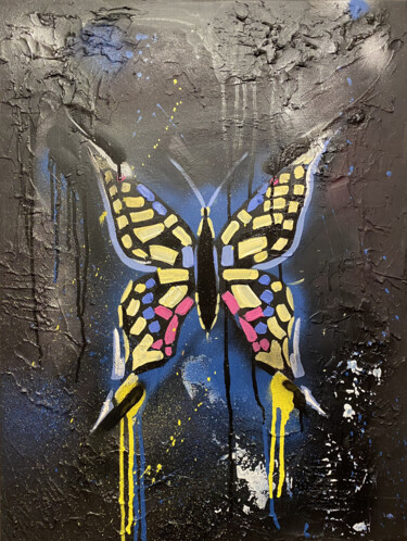 绘画 标题为“Butterfly” 由Mariya Bogdanova, 原创艺术品, 丙烯 安装在木质担架架上