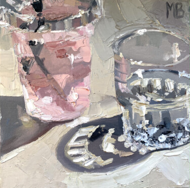 Pittura intitolato "Fizzy drinks" da Mariya Bogdanova, Opera d'arte originale, Olio Montato su Cartone