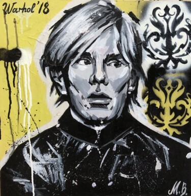 Schilderij getiteld "Andy Warhol'18" door Mariya Bogdanova, Origineel Kunstwerk, Acryl Gemonteerd op Karton