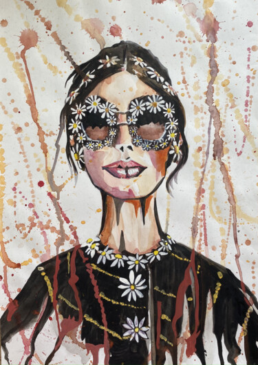 "Woman in D&G" başlıklı Tablo Mariya Bogdanova tarafından, Orijinal sanat, Suluboya