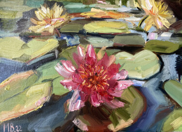Schilderij getiteld "Lotuses #2" door Mariya Bogdanova, Origineel Kunstwerk, Olie