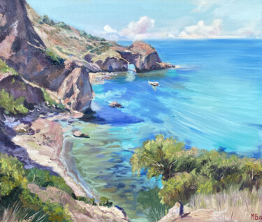 "Crimean landscape" başlıklı Tablo Mariya Bogdanova tarafından, Orijinal sanat, Petrol Ahşap Sedye çerçevesi üzerine monte e…